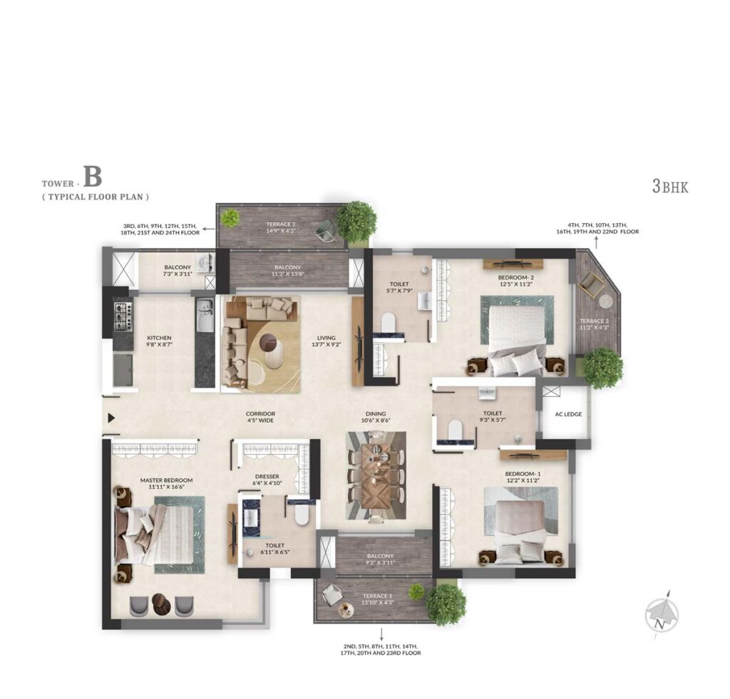 Tower-B-3BHK